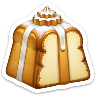 Generami l’emoji di un pandoro con lo zucchero a velo sopra. La forma del pandoro è quella standard  sticker