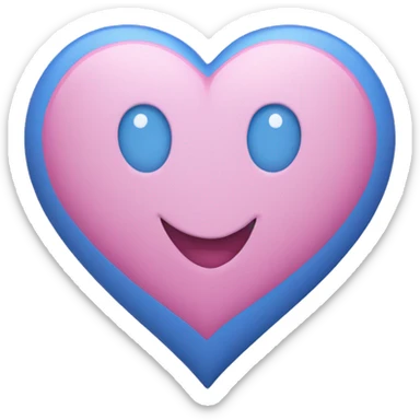 Blue and pink heart sticker