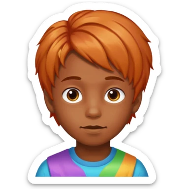 boy with hair looking like candy sticker