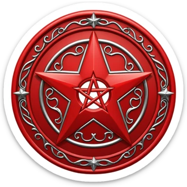 Red pentacle seal sticker