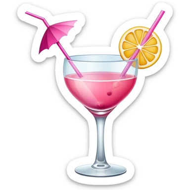 pink cocktail sticker
