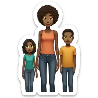 Tall girl with small height boy sticker