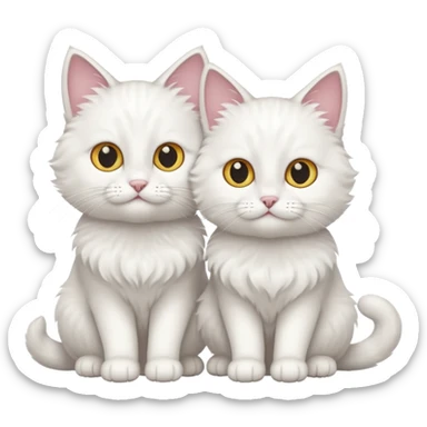 two white cats sticker