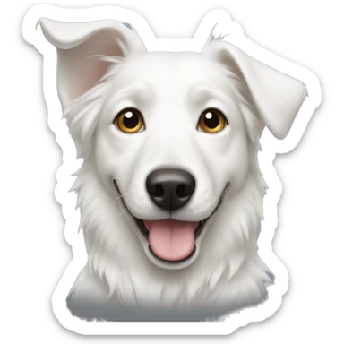 white dog sticker