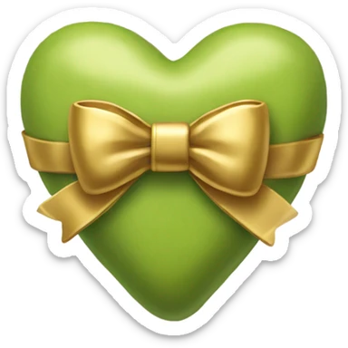 pistachio heart with gold bow sticker