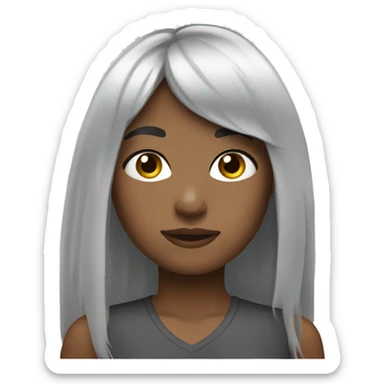 canada-girl-black-bangs long hair sticker