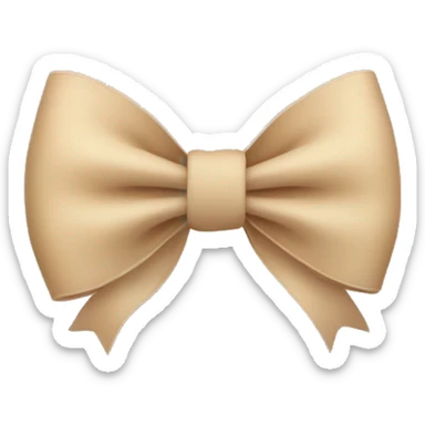 Beige bow sticker