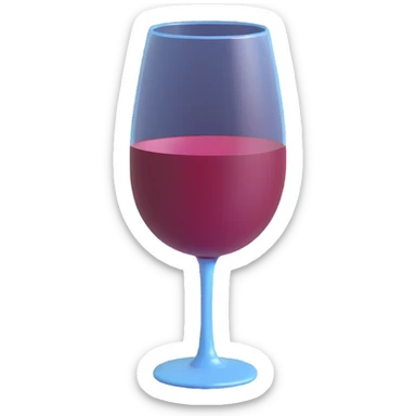 a wine glass in burgundy color sticker