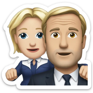 Macron embrasse marine le pen sticker