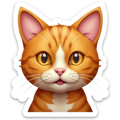 Cinematic Comical Ginger Tabby Cat Portrait Emoji, Head tilted dramatically with an exaggeratedly shocked or offended expression, sleek orange-brown fur with bold tabby stripes, wide amber eyes filled with exaggerated disbelief, Simplified yet hilariously expressive features, highly detailed, glowing with a slightly sassy glow, high shine, dramatic yet playful, stylized with an air of attitude, bright and endearing, soft glowing outline, capturing the essence of a sassy and over-the-top feline, so meme-worthy it feels like it could side-eye its way into internet fame instantly! sticker