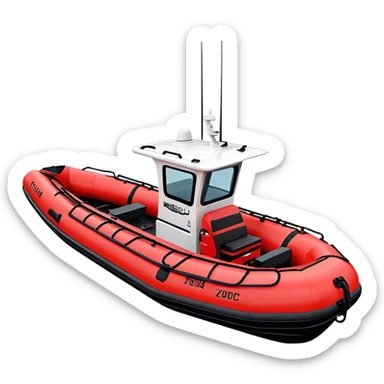 Rescue Boat - Zodiac Pro 850 (Model Year: 2022) (Iconic colour: Red and black) sticker