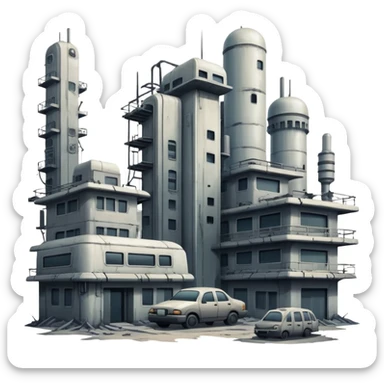 Dystopian Apocalyptic Aesthetic Scenery Deco sticker