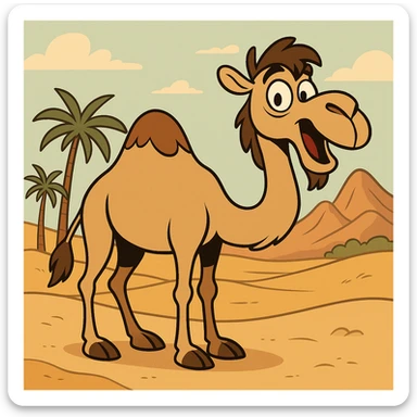 stylized camel and desert background in Saudi Arabia sticker