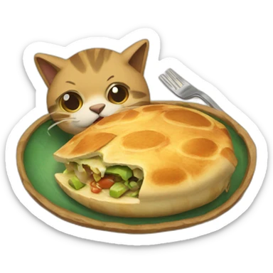 gato comiendo tortuga sticker