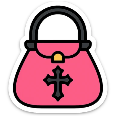 pink and black gothic purse icon sticker