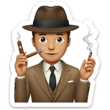 a spy smoking a cigar sticker