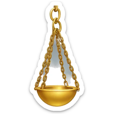 A simple emoji of a swinging pendulum with a golden chain. sticker