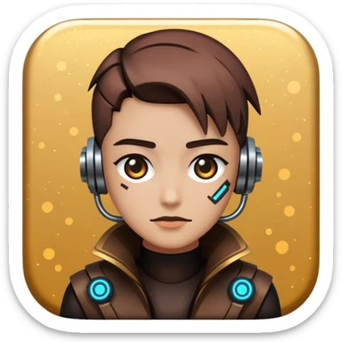 glitter cheap brown cyberpunk sticker