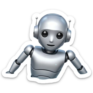 robot swimming sticker