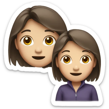 asian girl with brown hair and waving sticker