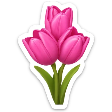 Pink tulips with a bow sticker