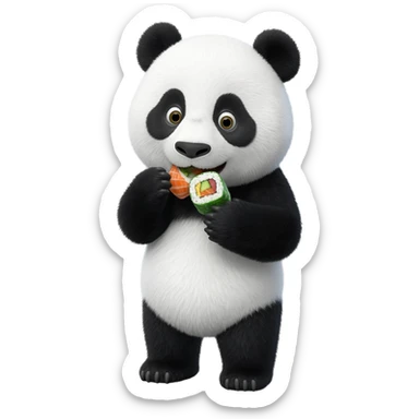 panda eatting sushi sticker