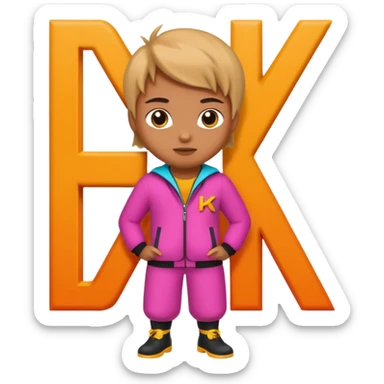 Person Posing as the letters HK sticker