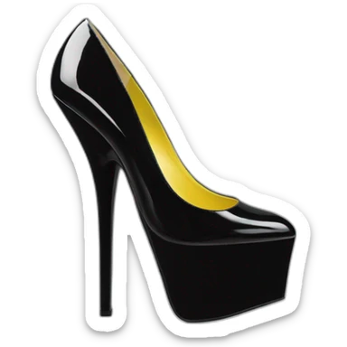Black Patent Leather Daffodile Platform Heels sticker