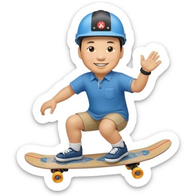 Xi Jinping riding skate board sticker