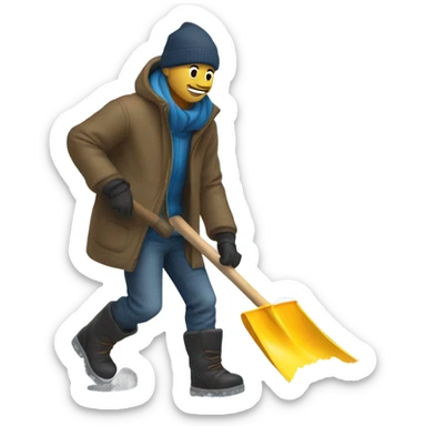 Shoveling snow sticker