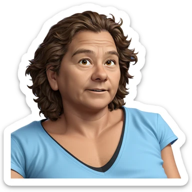 brown haired boy reclining casually sticker