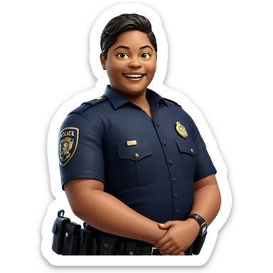 smiling police officer portrait sticker