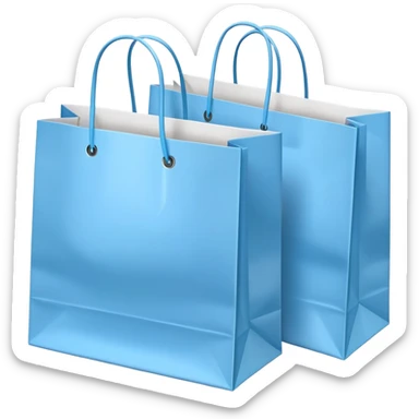 Bundle of Light blue shopping bags sticker
