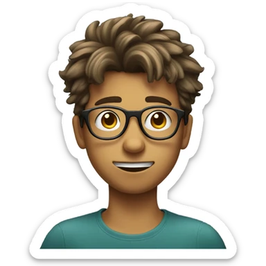 Nerd boy with glasses sticker