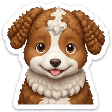pregnant curly dog sticker