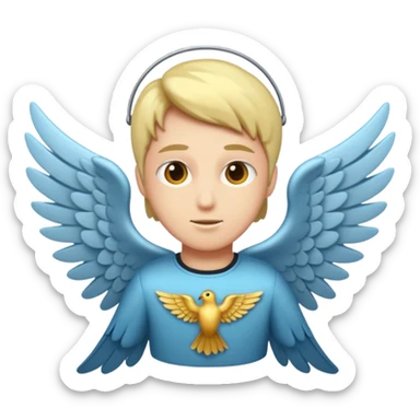 Persona sin pelo con alas volando sticker