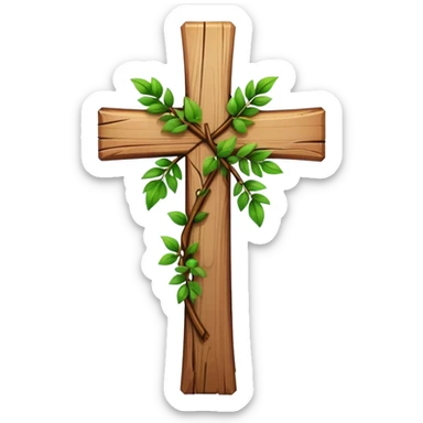 simple cross with flora sticker