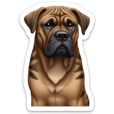brown eyed brindle bull mastiff sticker