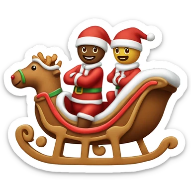Gingerbread man in Santa sleigh ￼ sticker