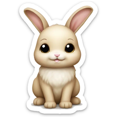 cute small bunny rabbit beige color sticker