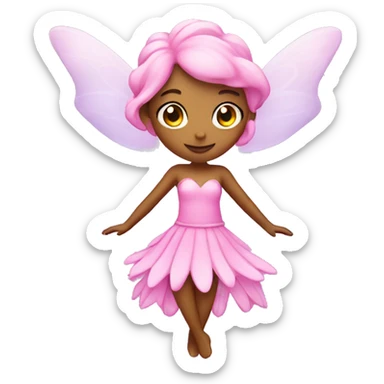 pink fairy with stars sticker