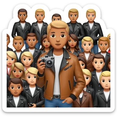 someone who's taking a photo in a room with with the wax figures of celebrities sticker