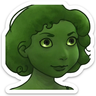 Girl curly sticker