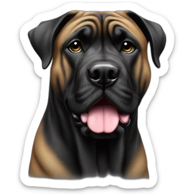 presa canario black dog cropped ears sticker