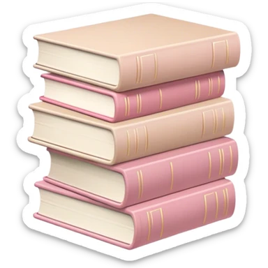 aesthetic book stack beige and light pink sticker