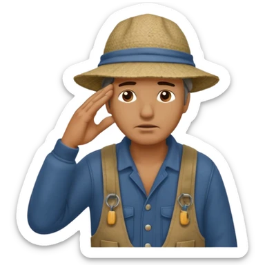 fisherman doing facepalm sticker