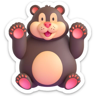 cute mole with large paws sticker