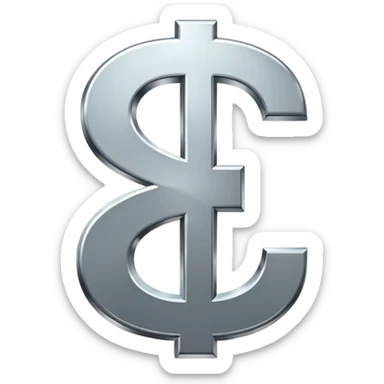 $ dollar metal symbol sticker