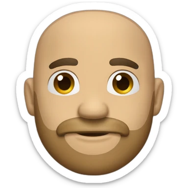 Create emoji slightly rounded head, black beard, black hair with a little baldness on the sides, black eyes, light brown skin. I want a thumbs up emoji. sticker