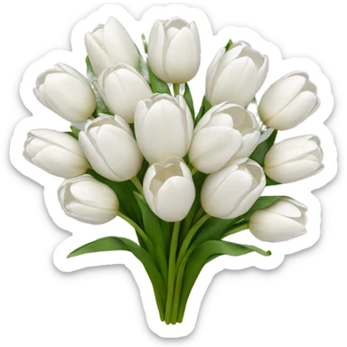 white tulip bouquet  sticker